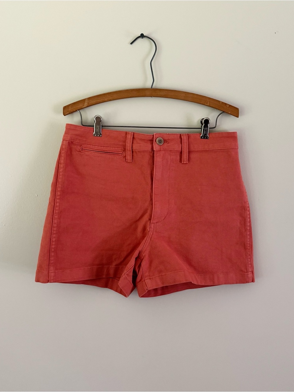 Madewell Red Cotton Twill High-Waist Women’s Shorts 29